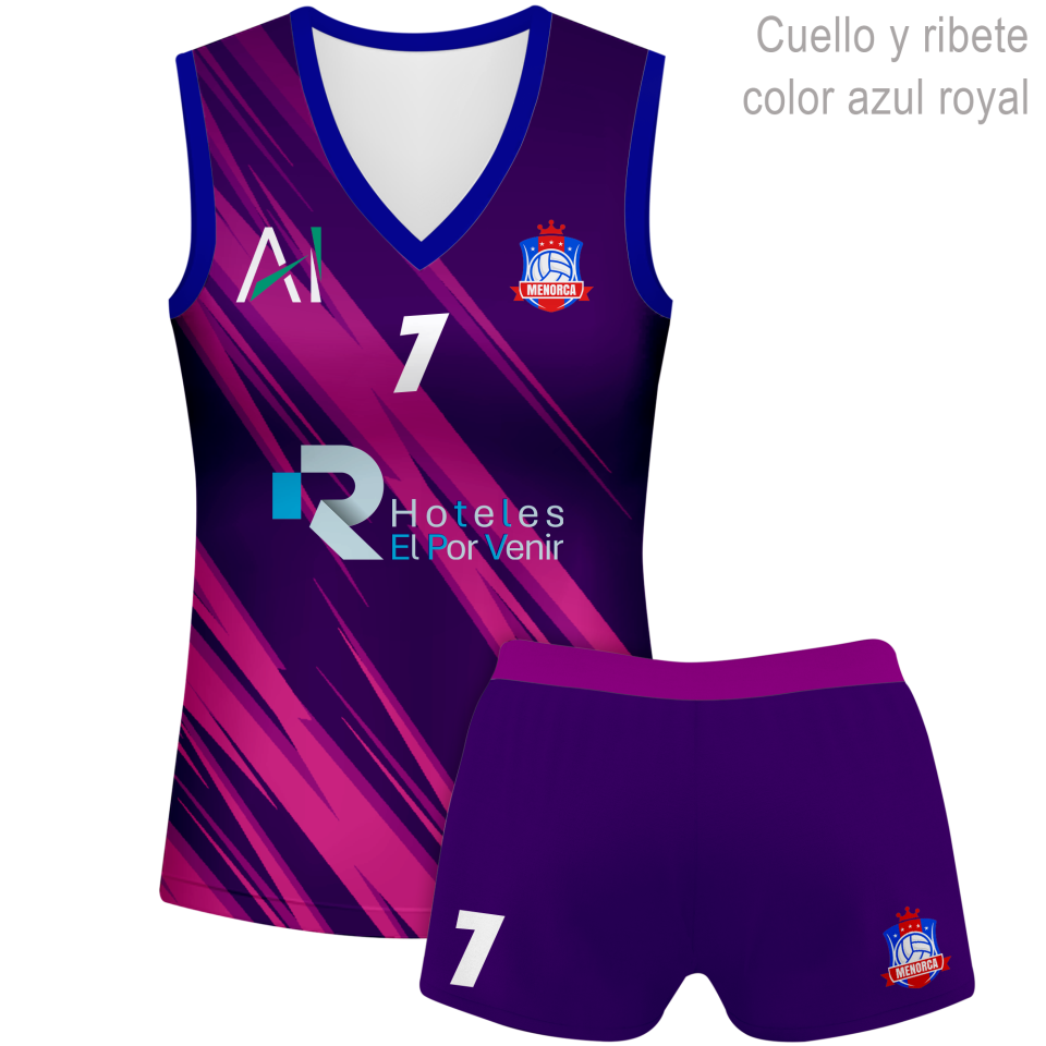 Conjunto de mujer voley sin mangas 100% fullprint personalizado