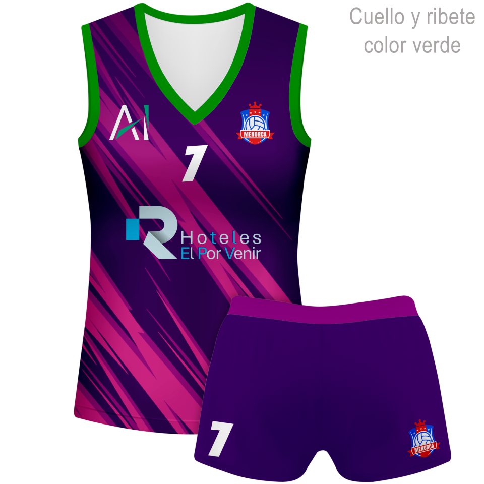 Conjunto de mujer voley sin mangas 100% fullprint personalizado