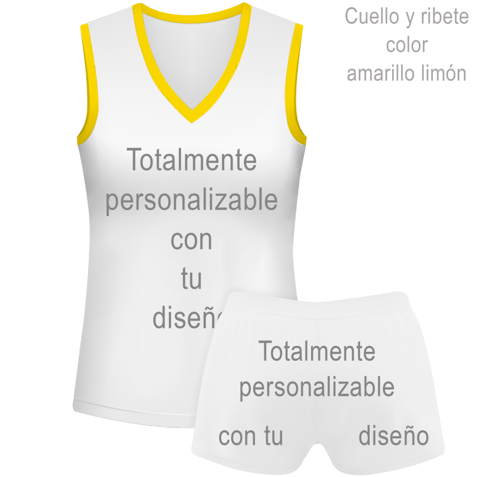 Conjunto de mujer voley sin mangas 100% fullprint personalizado