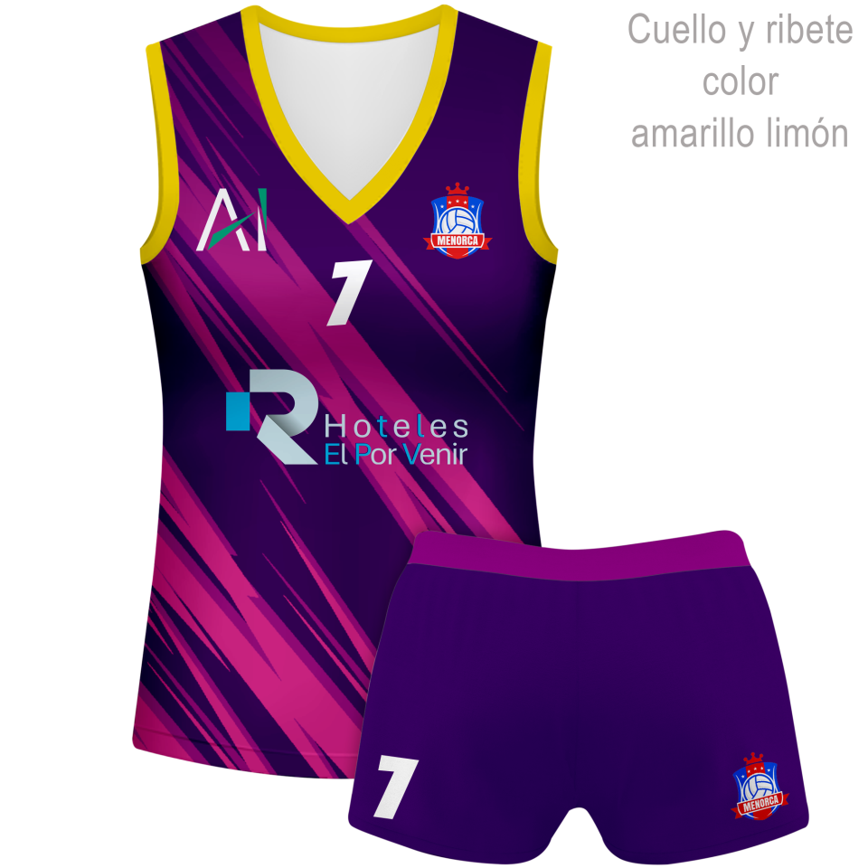 Conjunto de mujer voley sin mangas 100% fullprint personalizado