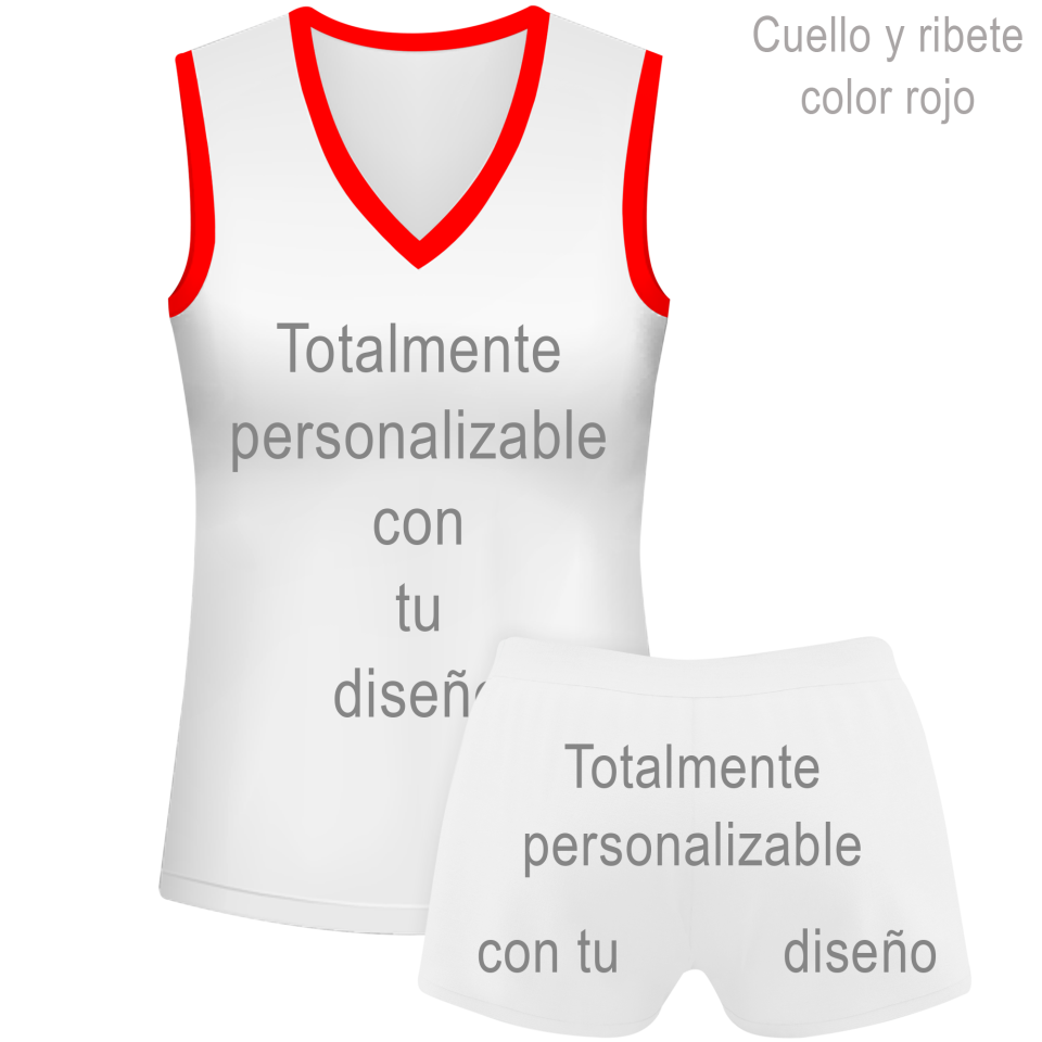 Conjunto de mujer voley sin mangas 100% fullprint personalizado