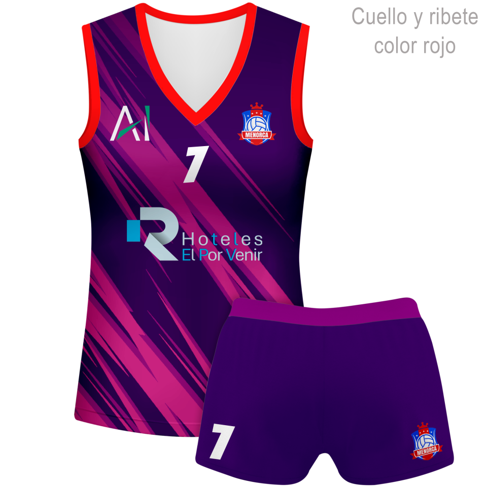 Conjunto de mujer voley sin mangas 100% fullprint personalizado