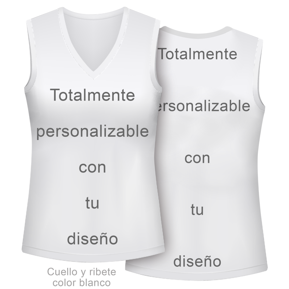 Camiseta voley de mujer sin mangas 100% fullprint personalizada