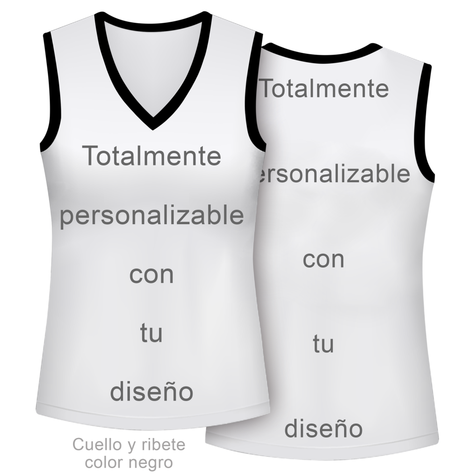 Camiseta voley de mujer sin mangas 100% fullprint personalizada