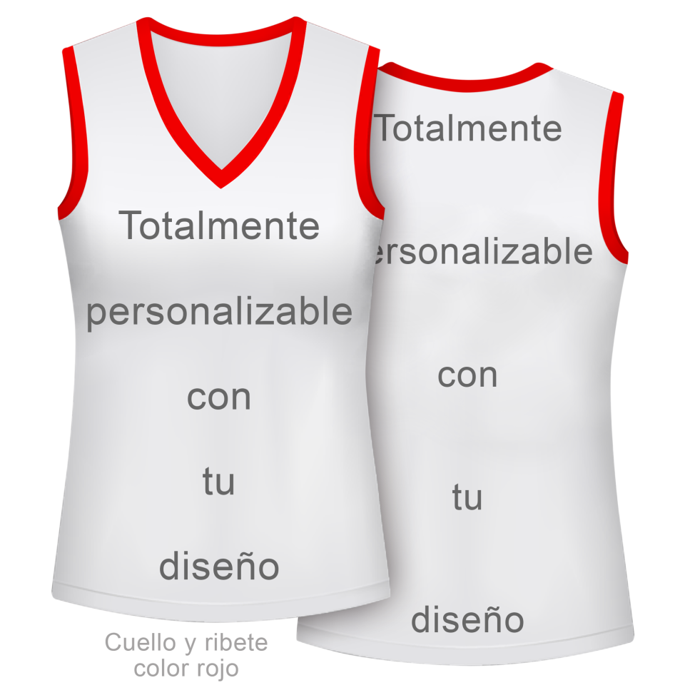 Camiseta voley de mujer sin mangas 100% fullprint personalizada