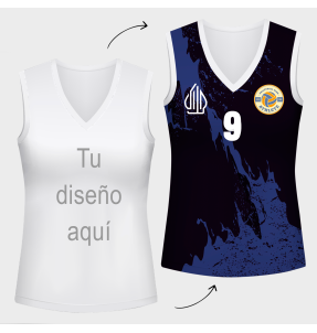 Camiseta voley de mujer sin mangas 100% fullprint personalizada