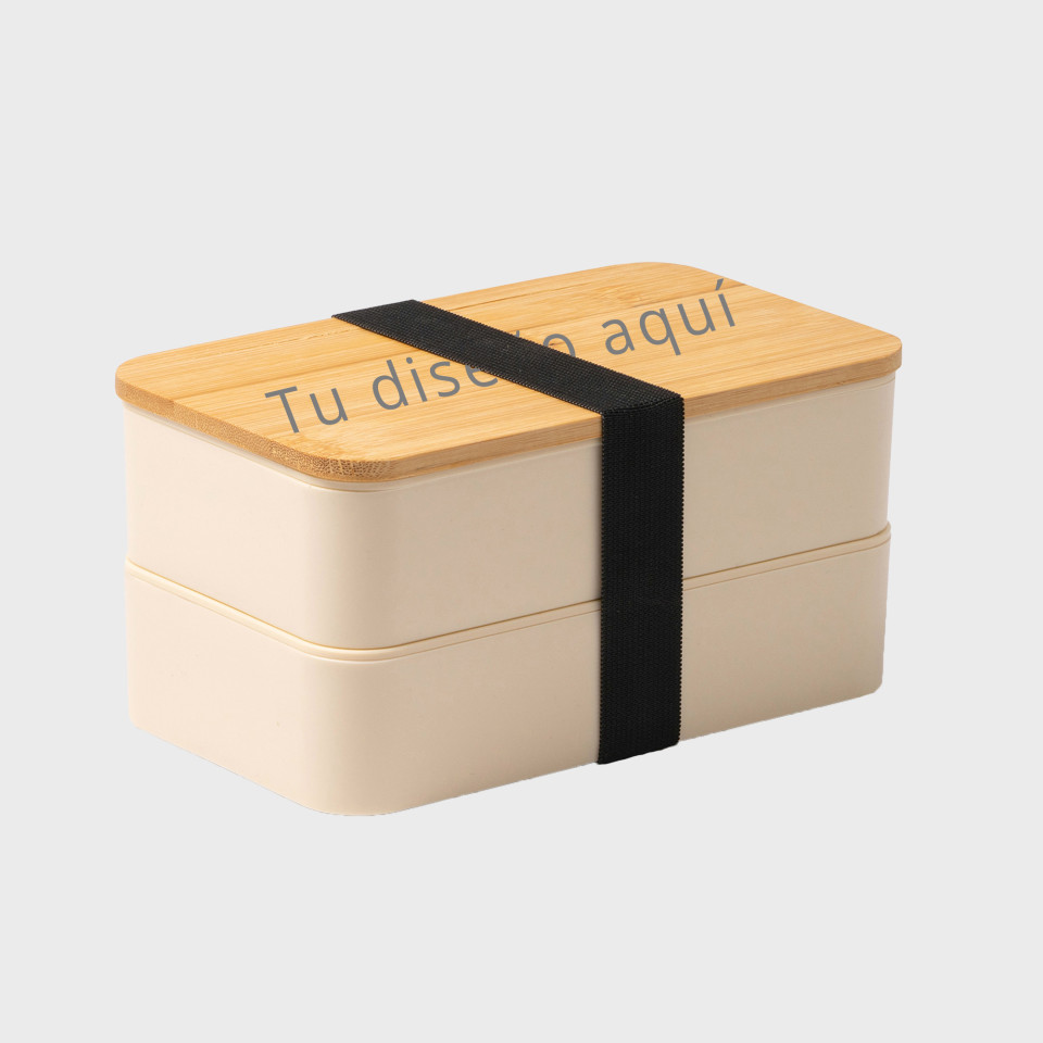 Fiambrera de bambú personalizada