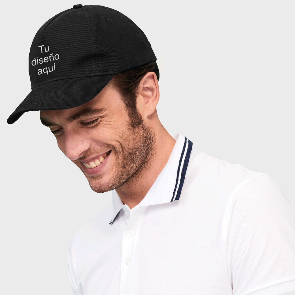 Gorra negra premium personalizada urgente