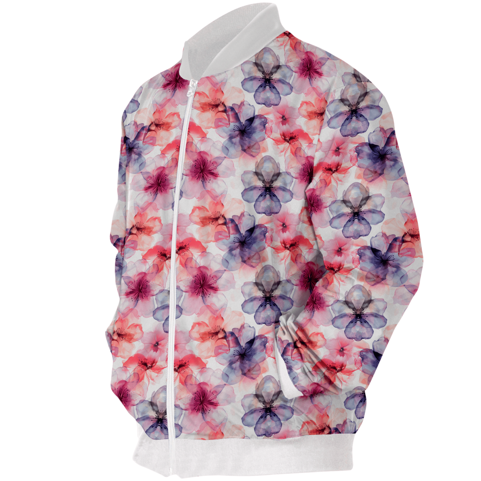 Chaqueta Bomber Flores de Acuarela