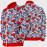 Chaqueta Bomber Floral Rojo y Azul
