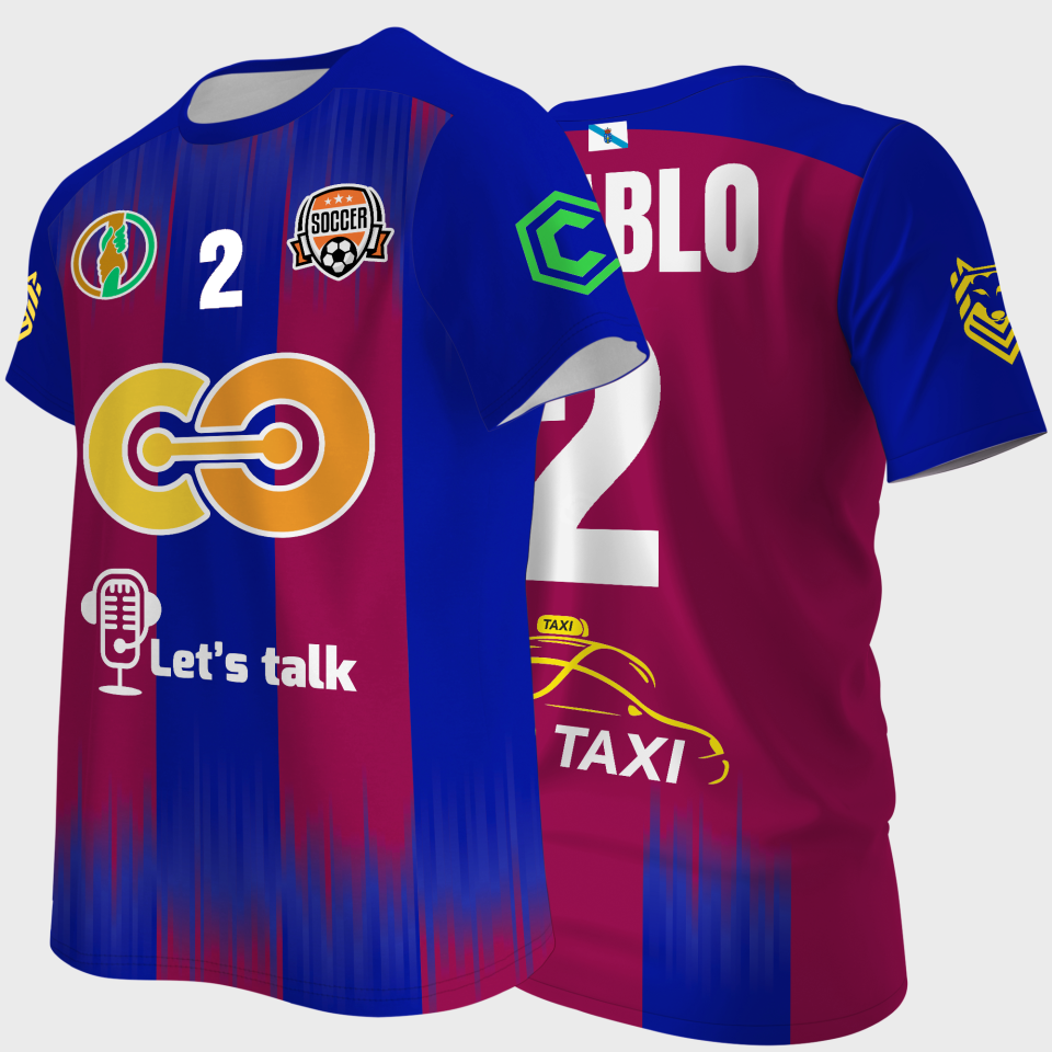 Camiseta multideporte sublimada modelo Montreal rayas