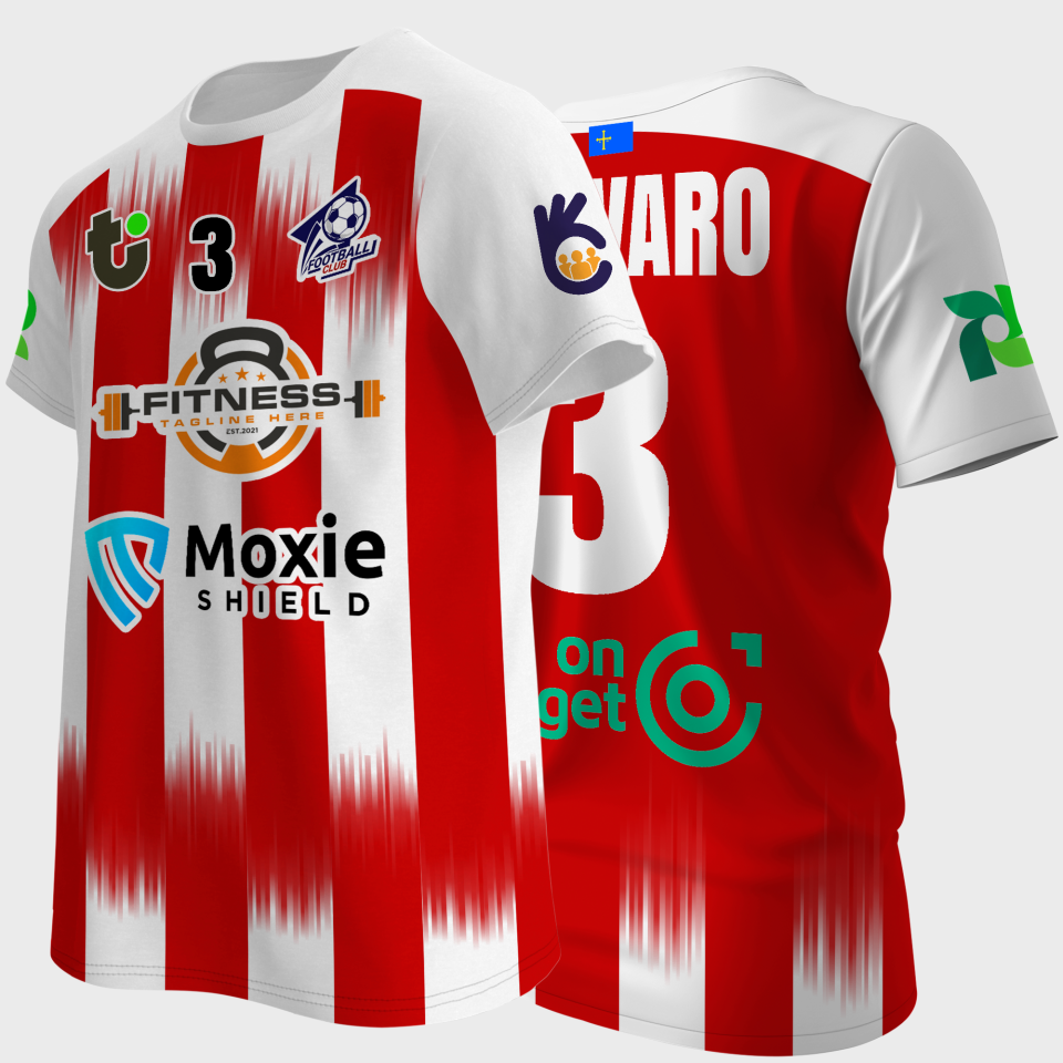 Camiseta multideporte sublimada modelo Madrid rayas