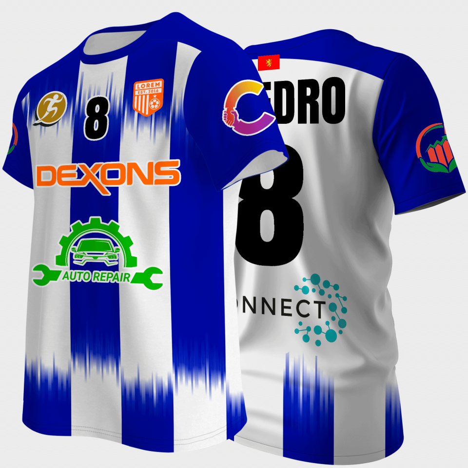 Camiseta multideporte sublimada modelo Ayamonte rayas