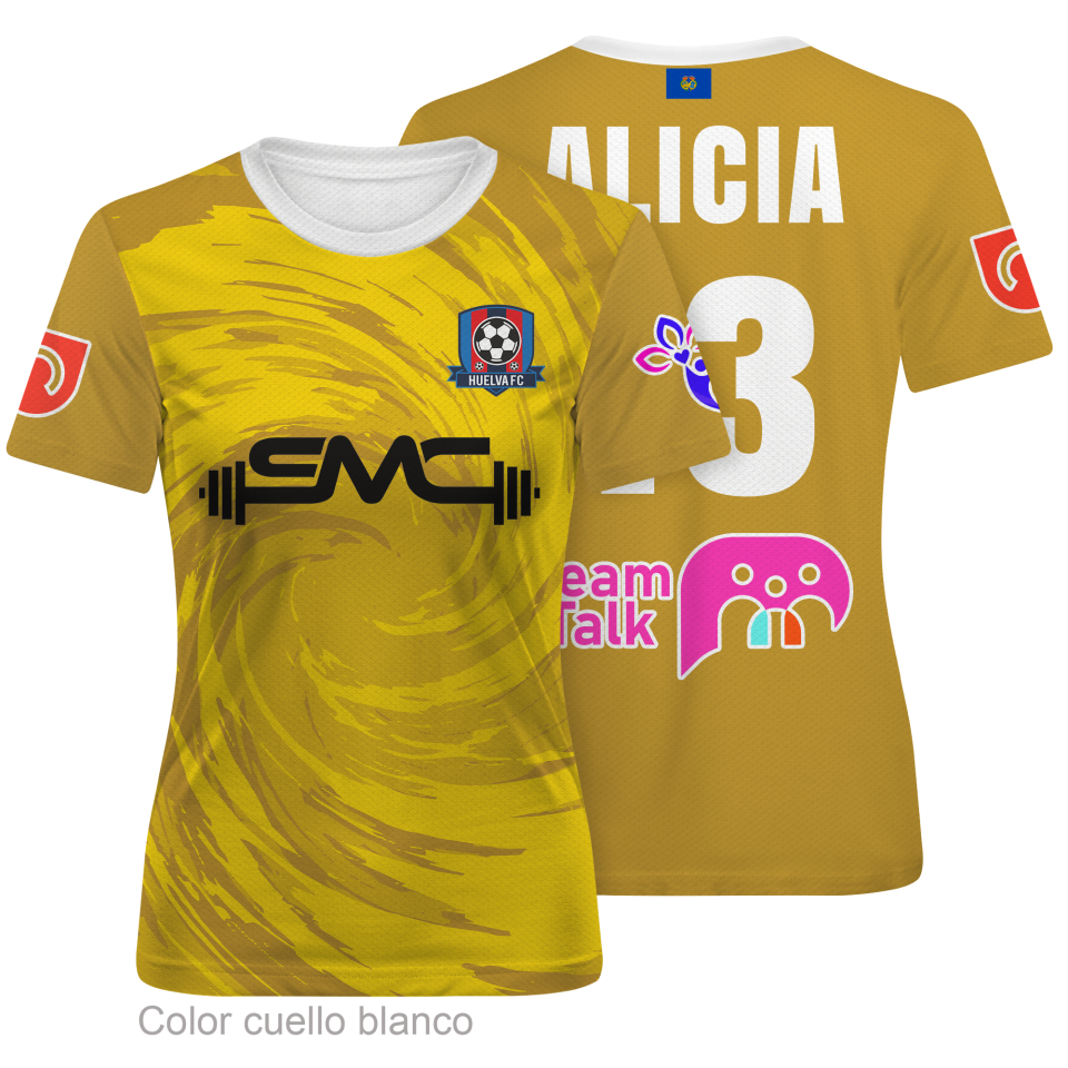 Camiseta fútbol de mujer 100% fullprint personalizada