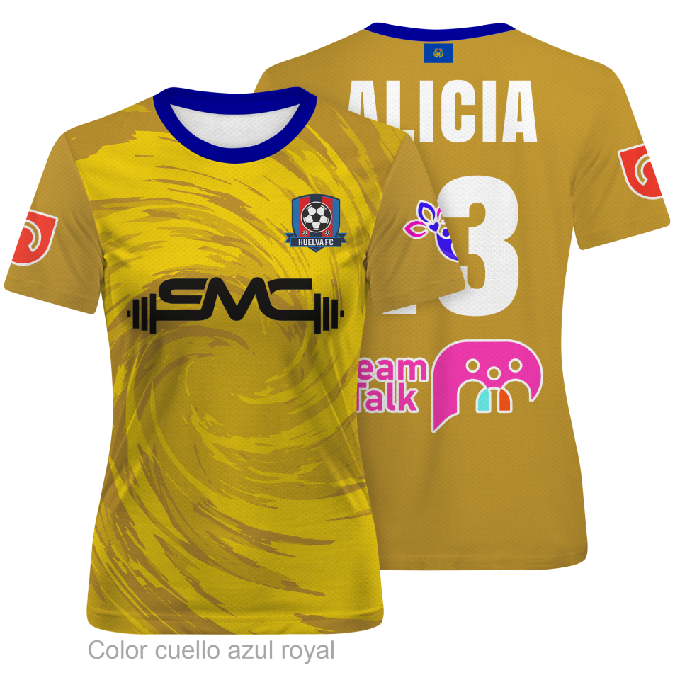 Camiseta fútbol de mujer 100% fullprint personalizada