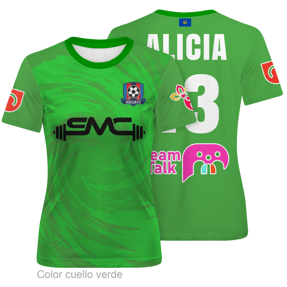 Camiseta fútbol de mujer 100% fullprint personalizada