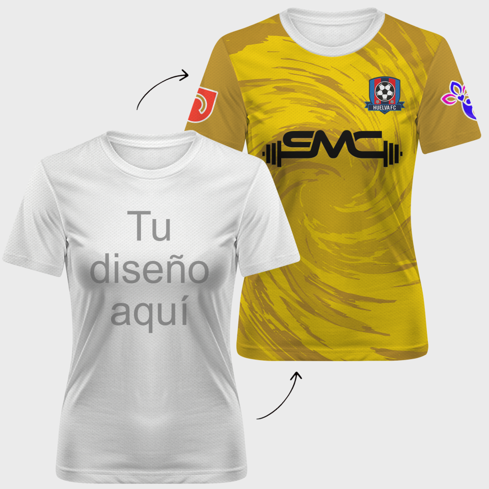 Camiseta fútbol de mujer 100% fullprint personalizada