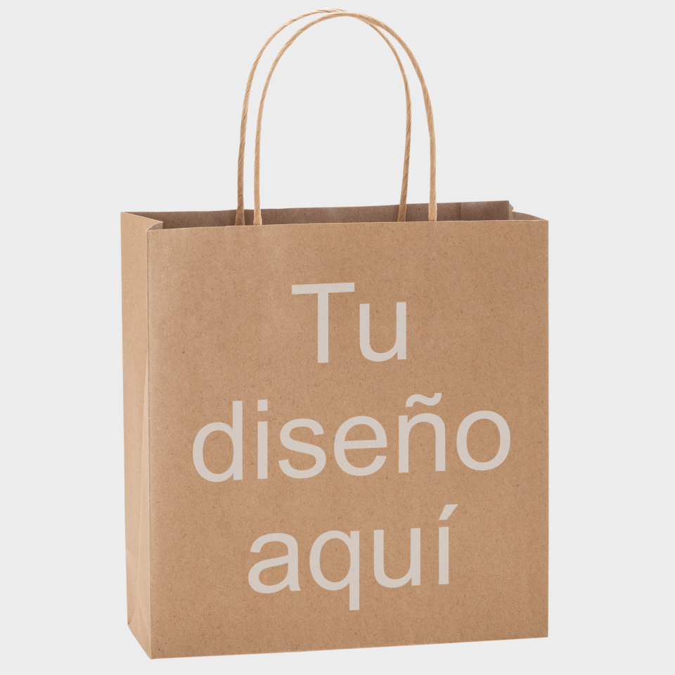 Bolsa de papel Haya en acabado natural personalizada