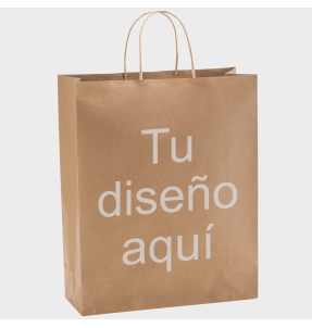 Bolsa de papel ROBLE en acabado natural personalizada
