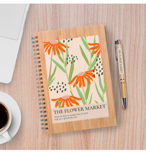 Set libreta bambú con boli personalizado