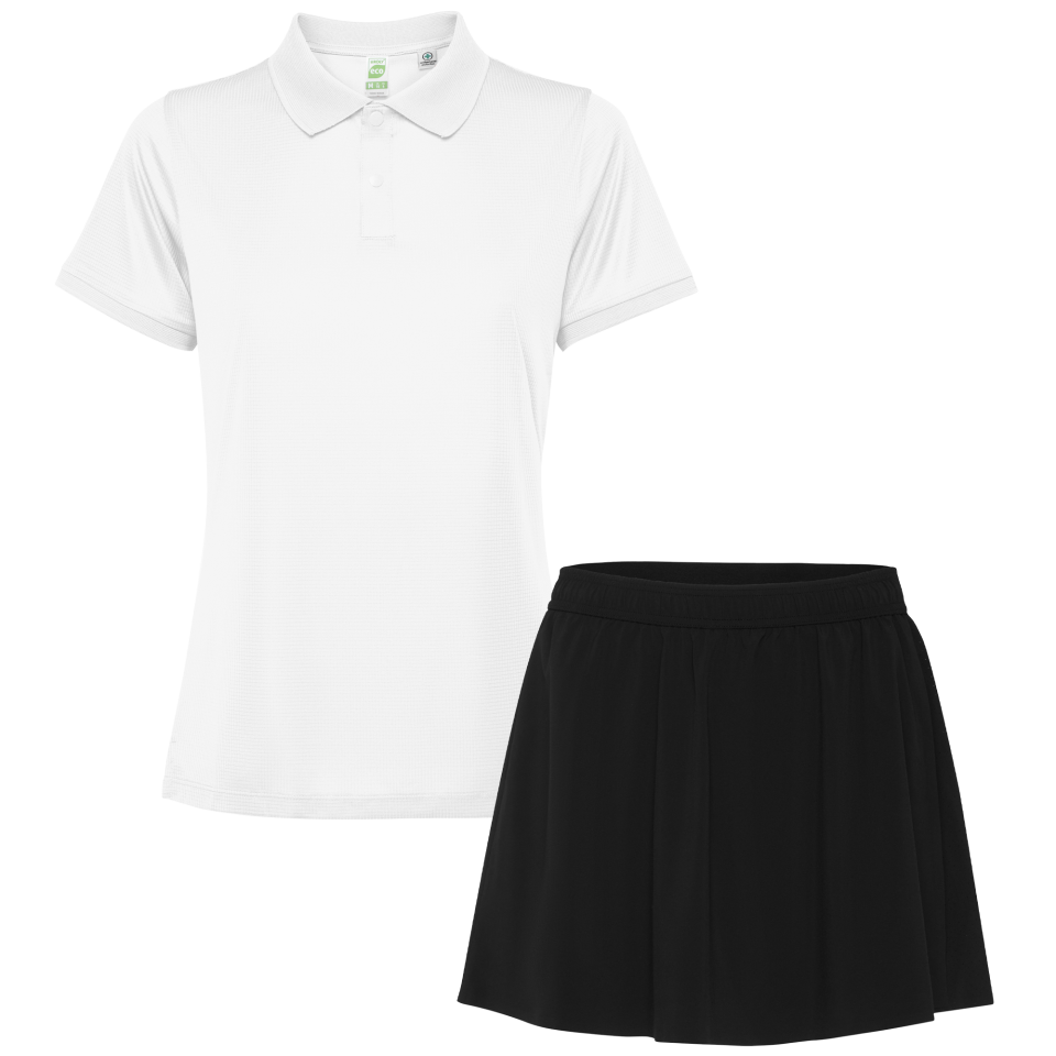 Conjunto de mujer pádel polo técnico y falda personalizado