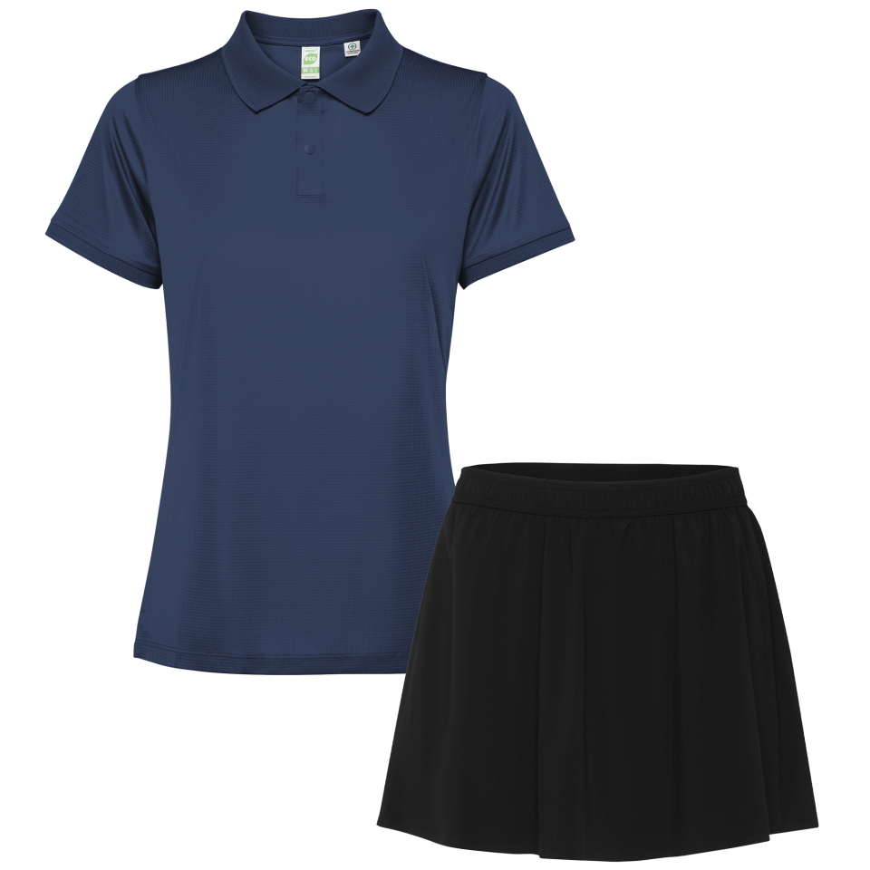 Conjunto de mujer pádel polo técnico y falda personalizado