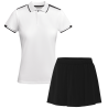 Conjunto de mujer pádel polo técnico bicolor y falda personalizado