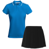 Conjunto de mujer pádel polo técnico bicolor y falda personalizado