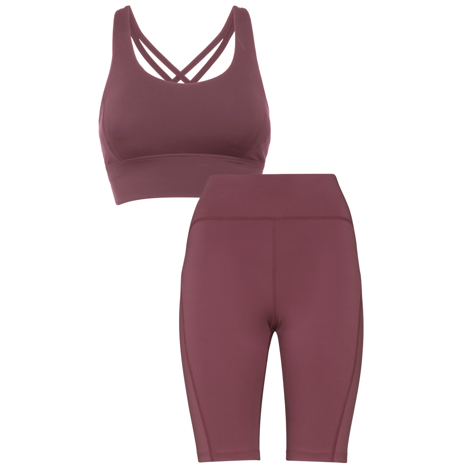 Conjunto de mujer running top técnico y leggings cortos personalizado