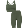 Conjunto de mujer running top técnico y leggings cortos personalizado