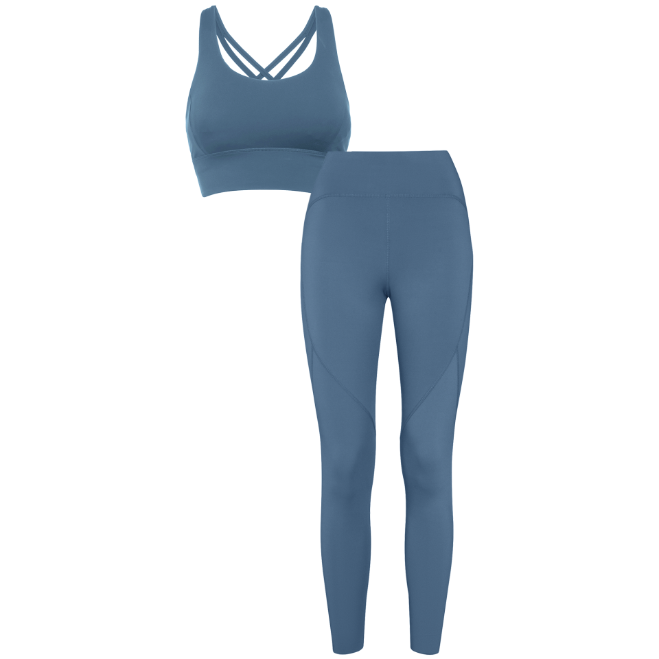 Conjunto de mujer running top técnico y leggings largos personalizado