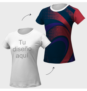 Camiseta running manga corta de mujer 100% fullprint personalizada