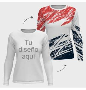 Camiseta running manga larga de mujer 100% fullprint personalizada