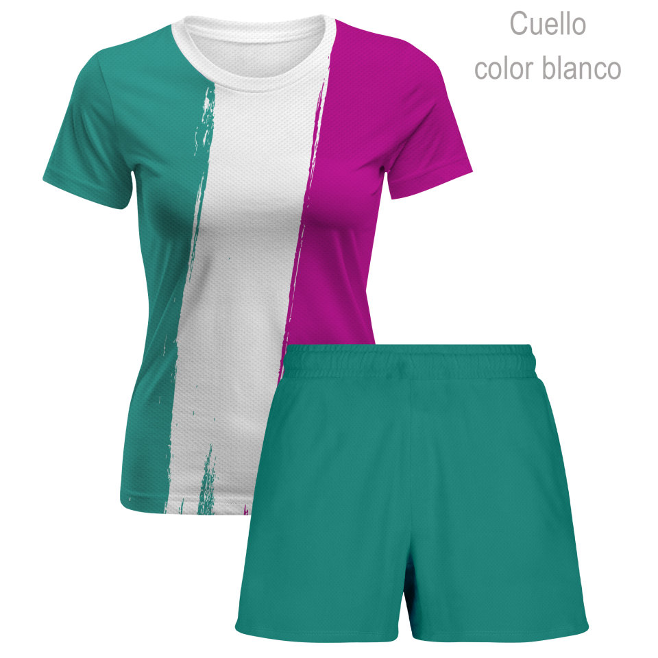 Conjunto running camiseta y pantalón corto de mujer 100% fullprint personalizado