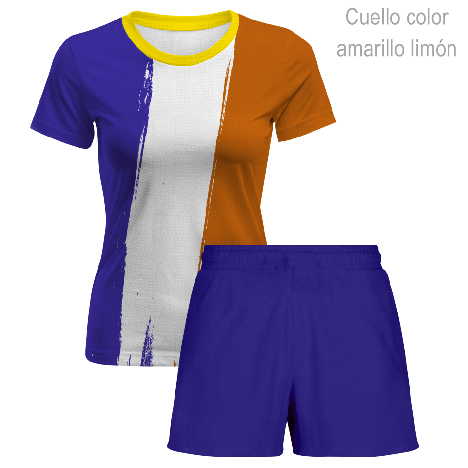 Conjunto running camiseta y pantalón corto de mujer 100% fullprint personalizado