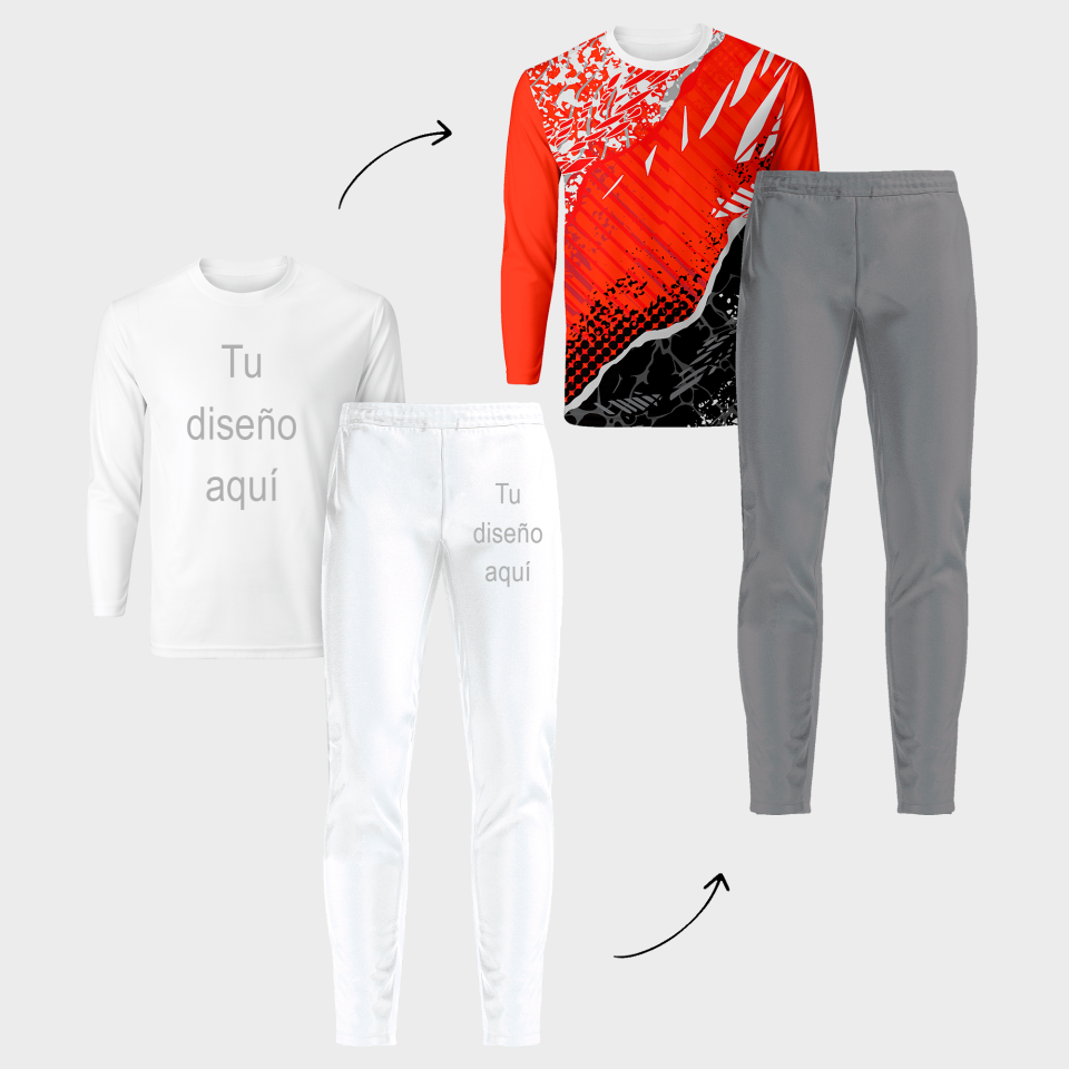 Conjunto running camiseta manga larga y pantalón largo 100% fullprint personalizado