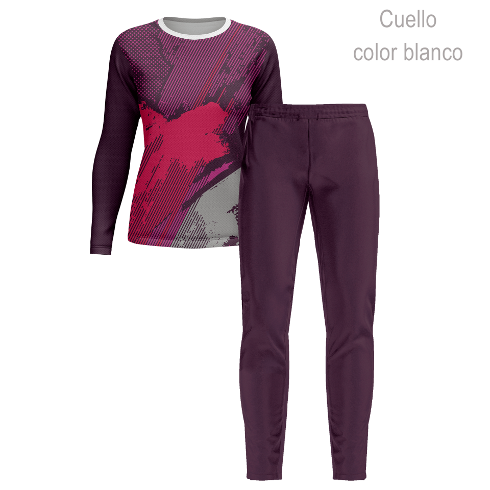 Conjunto running camiseta manga larga y pantalón largo de mujer 100% fullprint personalizado