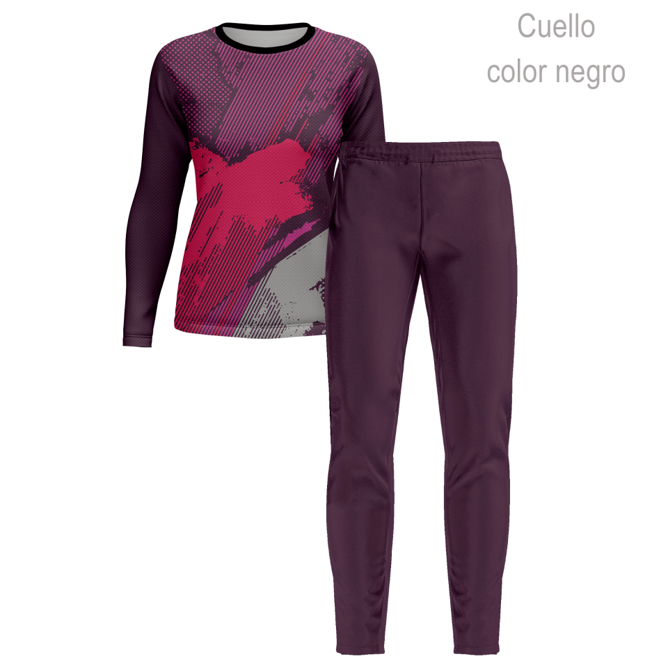 Conjunto running camiseta manga larga y pantalón largo de mujer 100% fullprint personalizado