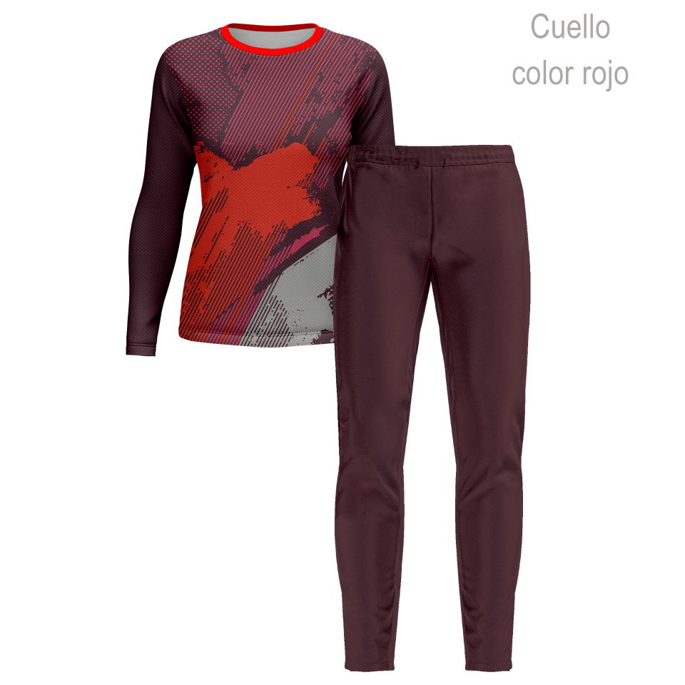 Conjunto running camiseta manga larga y pantalón largo de mujer 100% fullprint personalizado