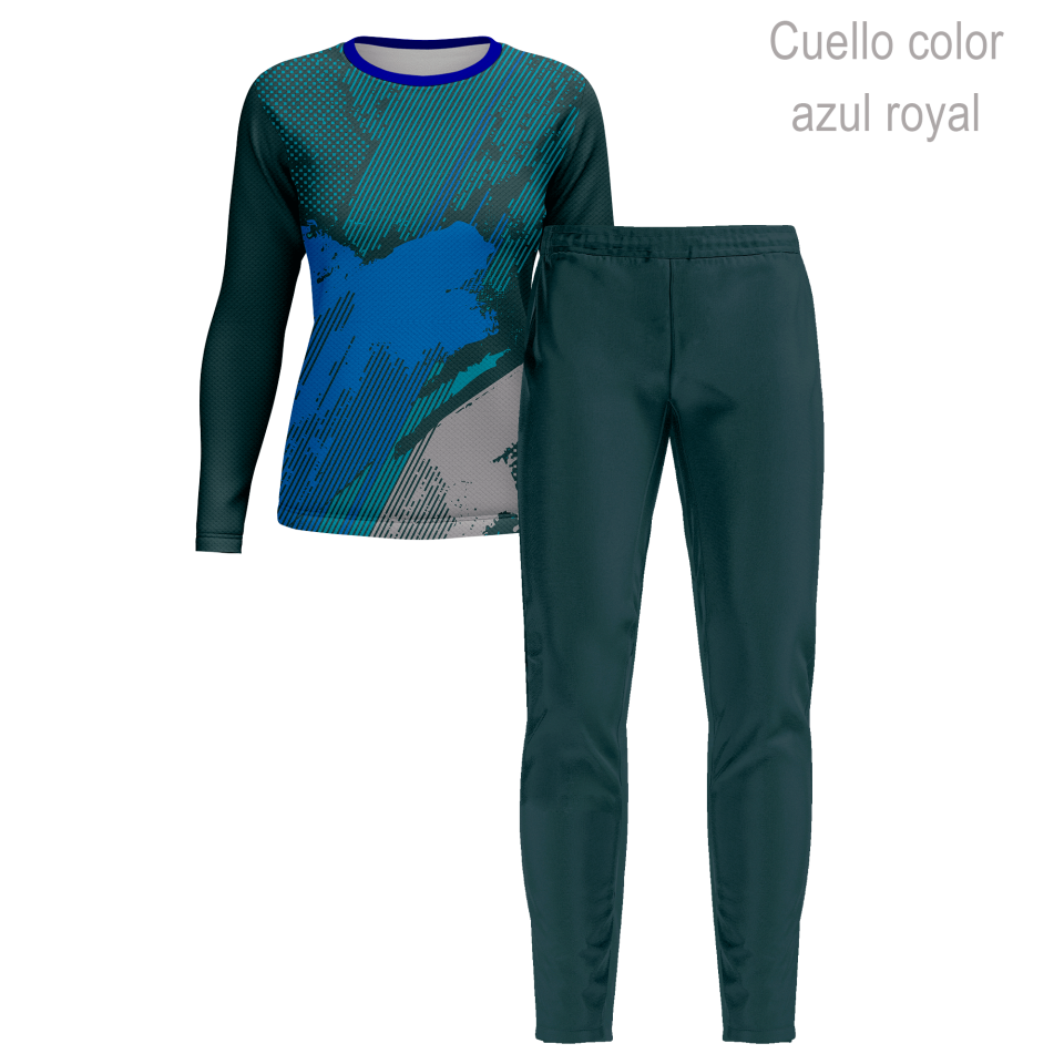 Conjunto running camiseta manga larga y pantalón largo de mujer 100% fullprint personalizado