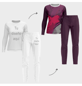 Conjunto running camiseta manga larga y pantalón largo de mujer 100% fullprint personalizado