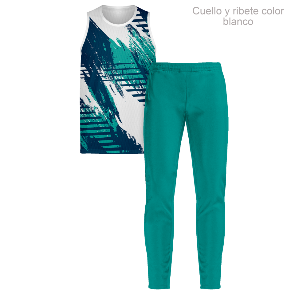 Conjunto running camiseta sin mangas y pantalón largo 100% fullprint personalizado