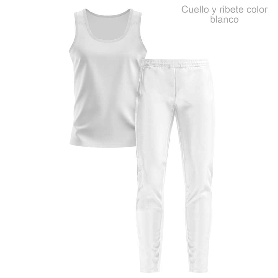 Conjunto running camiseta sin mangas y pantalón largo de mujer 100% fullprint personalizado