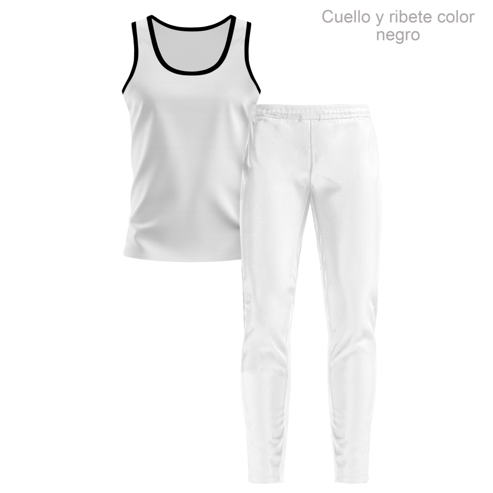 Conjunto running camiseta sin mangas y pantalón largo de mujer 100% fullprint personalizado