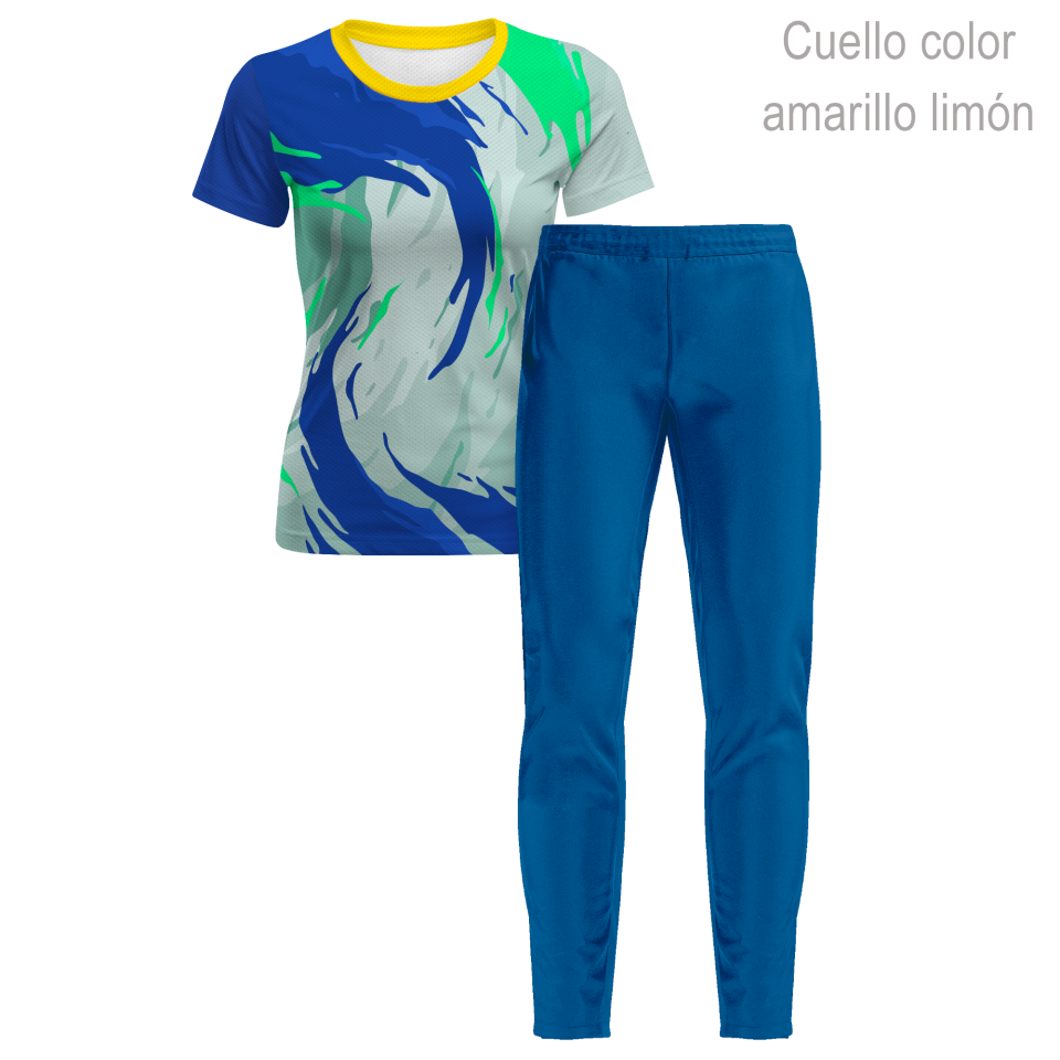 Conjunto running camiseta y pantalón largo de mujer 100% fullprint personalizado