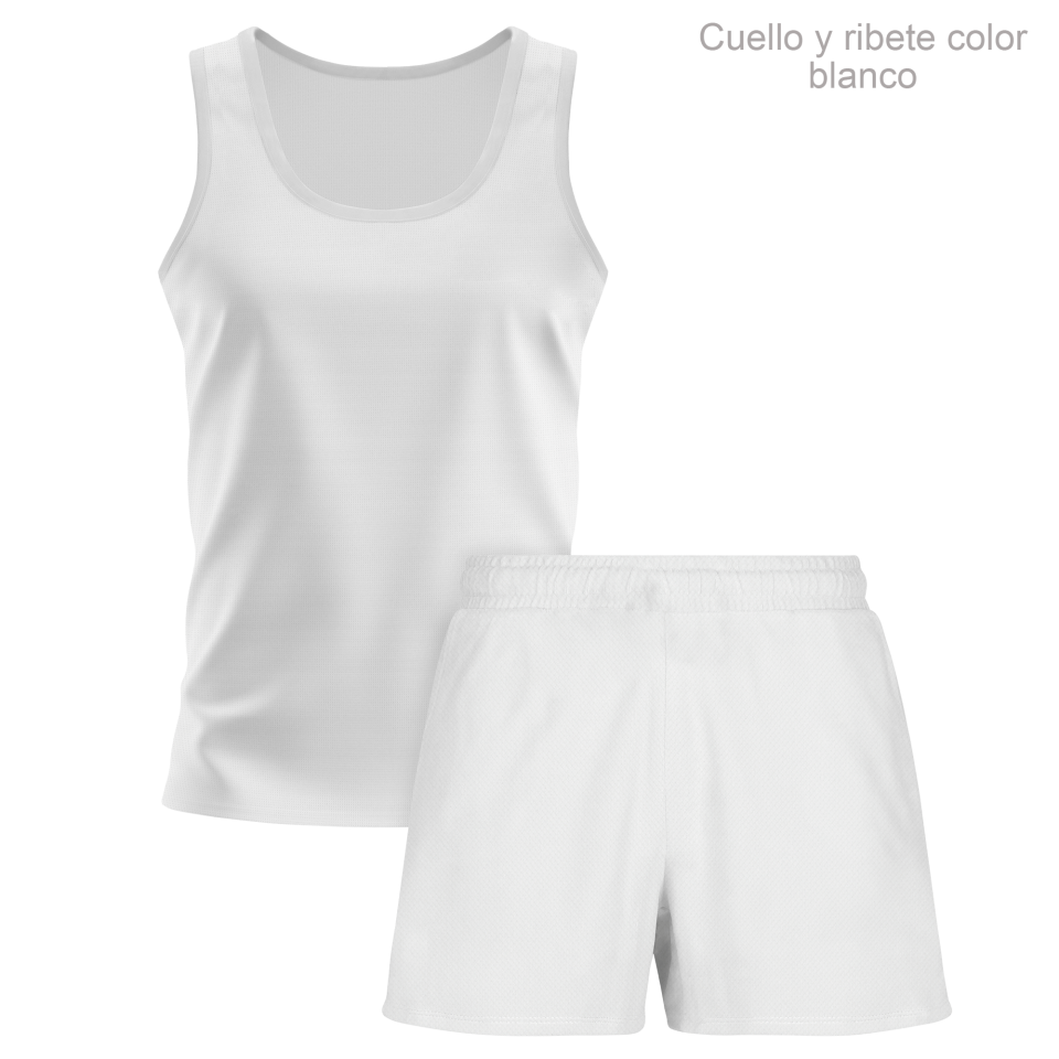 Conjunto running camiseta sin mangas y pantalón corto de mujer 100% fullprint personalizado