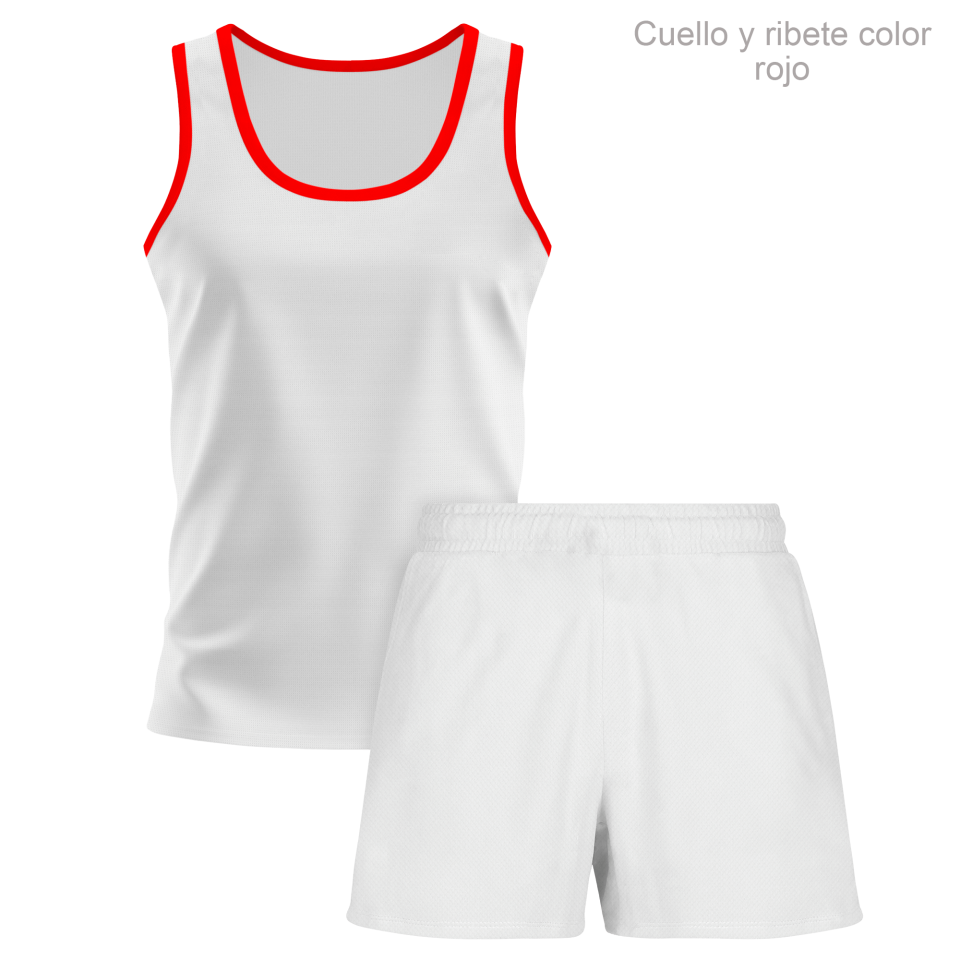 Conjunto running camiseta sin mangas y pantalón corto de mujer 100% fullprint personalizado