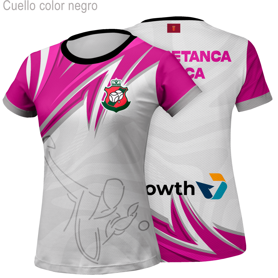 Camiseta petanca manga corta de mujer 100% fullprint personalizada