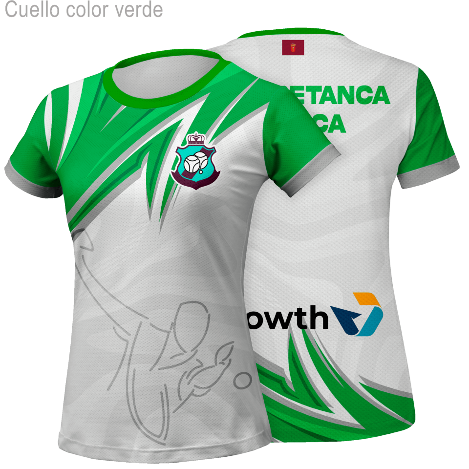 Camiseta petanca manga corta de mujer 100% fullprint personalizada