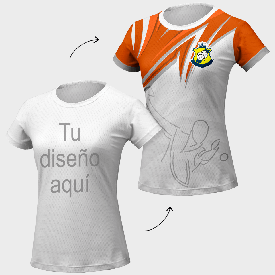 Camiseta petanca manga corta de mujer 100% fullprint personalizada